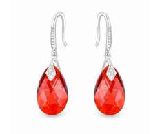 Diamond Sky Jewelry Sidabriniai auskarai „Baroque III (Raudona Magma)“ su Swarovski® kristalais