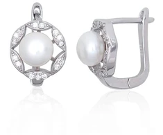 Diamond Sky Jewelry Sidabriniai auskarai su cirkoniais ir perlais „Marielle IV“