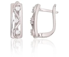 Diamond Sky Jewelry Sidabriniai auskarai su cirkoniais „Ice Charm“