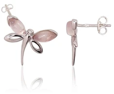 Diamond Sky Jewelry Sidabriniai auskarai su kvarcu „Butterfly III“