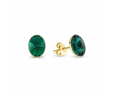 Diamond Sky Jewelry Sidabriniai auskarai moterims DiamondSky „Clarice V (Emerald)“ su Swarovski kristalais