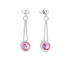 Diamond Sky Jewelry Sidabriniai auskarai „Bonbon (Light Rose)“ su Swarovski® kristalais