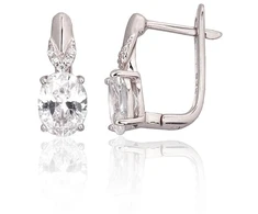 Diamond Sky Jewelry Sidabriniai auskarai su cirkoniais „Sidabrinis Mist“