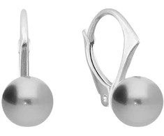 Diamond Sky Jewelry Sidabriniai auskarai „Rani (Light Pilkas)“ su Swarovski® perlais