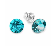 Diamond Sky Jewelry Sidabriniai auskarai moterims DiamondSky „Classic (Mėlyna ZIrcon)“ su Swarovski kristalais