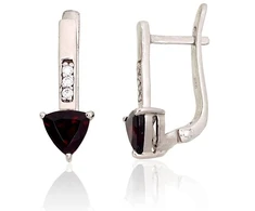 Diamond Sky Jewelry Sidabriniai auskarai su cirkoniais ir granatais „Temptation II“