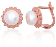 Diamond Sky Jewelry Sidabriniai auskarai su perlais „Pearl Grace“