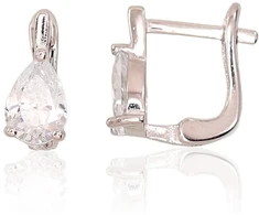 Diamond Sky Jewelry Sidabriniai auskarai su cirkoniais „Kristalo Lašas II“