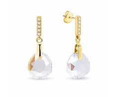 Diamond Sky Jewelry Sidabriniai auskarai „Calathea (Crystal Shimmer)“ su Swarovski® kristalais