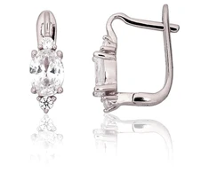 Diamond Sky Jewelry Sidabriniai auskarai su cirkoniais „Sidabrinis Mist III“