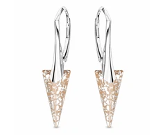 Diamond Sky Jewelry Sidabriniai auskarai moterims DiamondSky „Spike II (Rose Patina)“ su Swarovski kristalais