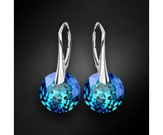 Diamond Sky Jewelry Sidabriniai auskarai „Marianne (Bermuda Mėlyna)“ su Swarovski® kristalais