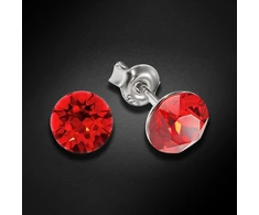 Diamond Sky Jewelry Sidabriniai auskarai „Classic (Light Siam)“ su Swarovski® kristalais
