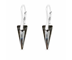 Diamond Sky Jewelry Sidabriniai auskarai „Spike (Sidabrinis Night)“ su Swarovski® kristalais