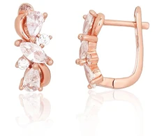 Diamond Sky Jewelry Sidabriniai auskarai su cirkoniais „Golden Symmetry“