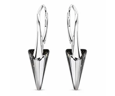 Diamond Sky Jewelry Sidabriniai auskarai „Spike II (Sidabrinis Night)“ su Swarovski® kristalais