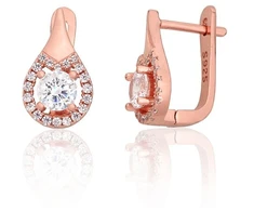 Diamond Sky Jewelry Sidabriniai auskarai su cirkoniais „Golden Ray“
