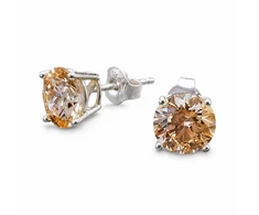 Diamond Sky Jewelry Sidabriniai auskarai „Juno (Fancy Champagne)“ su Swarovski® kristalais