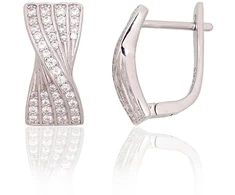 Diamond Sky Jewelry Sidabriniai auskarai su cirkoniais „Golden Sparks II“