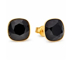Diamond Sky Jewelry Sidabriniai auskarai „Glare (Jet)“ su Swarovski® kristalais