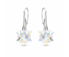 Diamond Sky Jewelry Sidabriniai auskarai „Edelweiss (Aurora Borealis)“ su Swarovski® kristalais