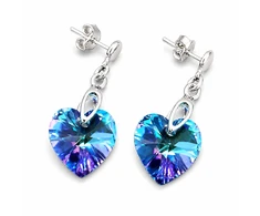 Diamond Sky Jewelry Sidabriniai auskarai „Romantic Heart II (Vitrail Light)“ su Swarovski® kristalais