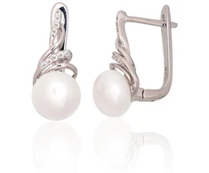 Diamond Sky Jewelry Sidabriniai auskarai su cirkoniais ir perlais „Fabiola V“