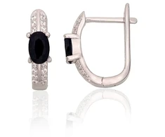 Diamond Sky Jewelry Sidabriniai auskarai su cirkoniais „Midnight Eclipse“
