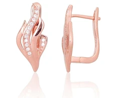Diamond Sky Jewelry Sidabriniai auskarai su cirkoniais „Golden Charm II“