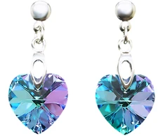 Diamond Sky Jewelry Sidabriniai auskarai „Romantic Heart II (Vitrail Light)“ su Swarovski® kristalais
