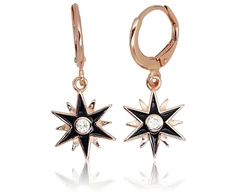 Diamond Sky Jewelry Sidabriniai auskarai su cirkoniais ir emaliu „Starry Sky“