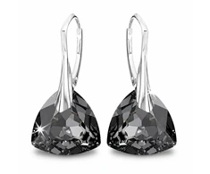 Diamond Sky Jewelry Sidabriniai auskarai „Evening Shine (Sidabrinis Night)“ su Swarovski® kristalais