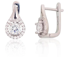 Diamond Sky Jewelry Sidabriniai auskarai su cirkoniais „Golden Ray II“
