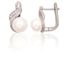 Diamond Sky Jewelry Sidabriniai auskarai su cirkoniais ir perlais „Fabiola VIII“