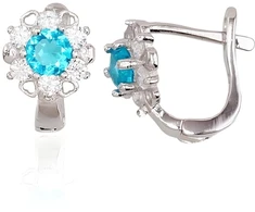 Diamond Sky Jewelry Sidabriniai auskarai su cirkoniais „Petal Waltz II“