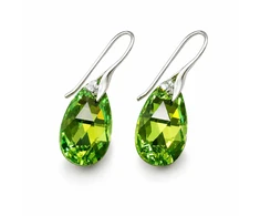 Diamond Sky Jewelry Sidabriniai auskarai „Baroque (Peridot AB)“ su Swarovski® kristalais