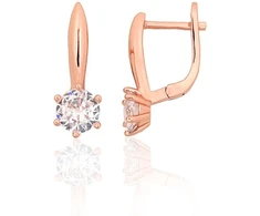 Diamond Sky Jewelry Sidabriniai auskarai su cirkoniais „Juno Gold II“