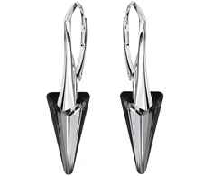 Diamond Sky Jewelry Sidabriniai auskarai „Spike II (Sidabrinis Night)“ su Swarovski® kristalais