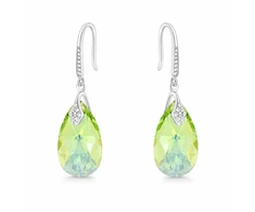 Diamond Sky Jewelry Sidabriniai auskarai „Baroque III (Peridot AB)“ su Swarovski® kristalais