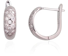 Diamond Sky Jewelry Sidabriniai auskarai su cirkoniais „Starlit Circle II“