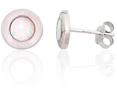 Diamond Sky Jewelry Sidabriniai auskarai su opalitu „Mėnulio Žavesys XV“
