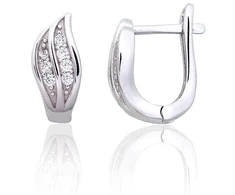 Diamond Sky Jewelry Sidabriniai auskarai su cirkoniais „Foliage“