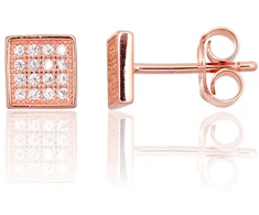 Diamond Sky Jewelry Sidabriniai auskarai-vinukai su cirkoniais „Northern Facet II“