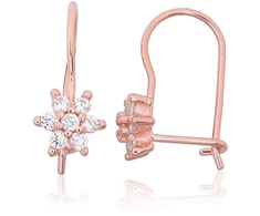 Diamond Sky Jewelry Sidabriniai auskarai su cirkoniais „Akmeninė Gėlė XIV“