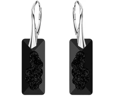 Diamond Sky Jewelry Sidabriniai auskarai „Growing Crystal II (Jet)“ su Swarovski® kristalais