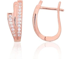 Diamond Sky Jewelry Sidabriniai auskarai su cirkoniais „Golden Charm“