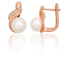 Diamond Sky Jewelry Sidabriniai auskarai su cirkoniais ir perlais „Fabiola III“