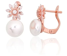 Diamond Sky Jewelry Sidabriniai auskarai su cirkoniais ir perlais „Galos VII“