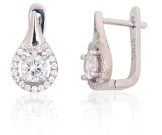 Diamond Sky Jewelry Sidabriniai auskarai su cirkoniais „Golden Ray II“