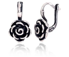 Diamond Sky Jewelry Sidabriniai auskarai „Juodas Rose“